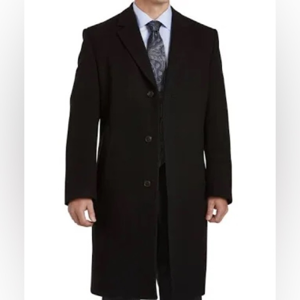 Saddlebred Wool Blend Overcoat Black 44 Regular